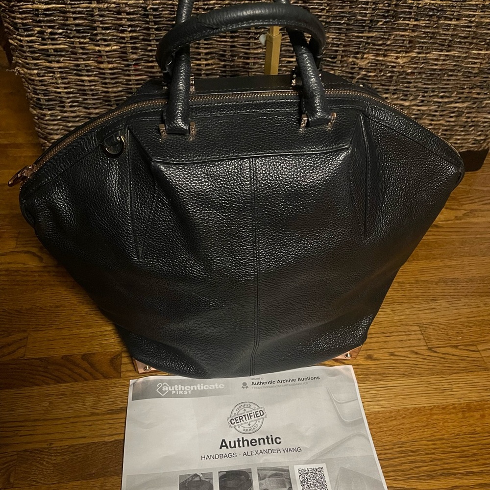Alexander Wang Black Leather and Rose Gold Women's Bag